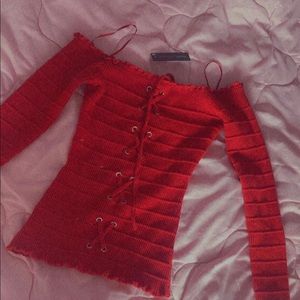 Brand new AMBIANCE long sleeve off shoulder shirt